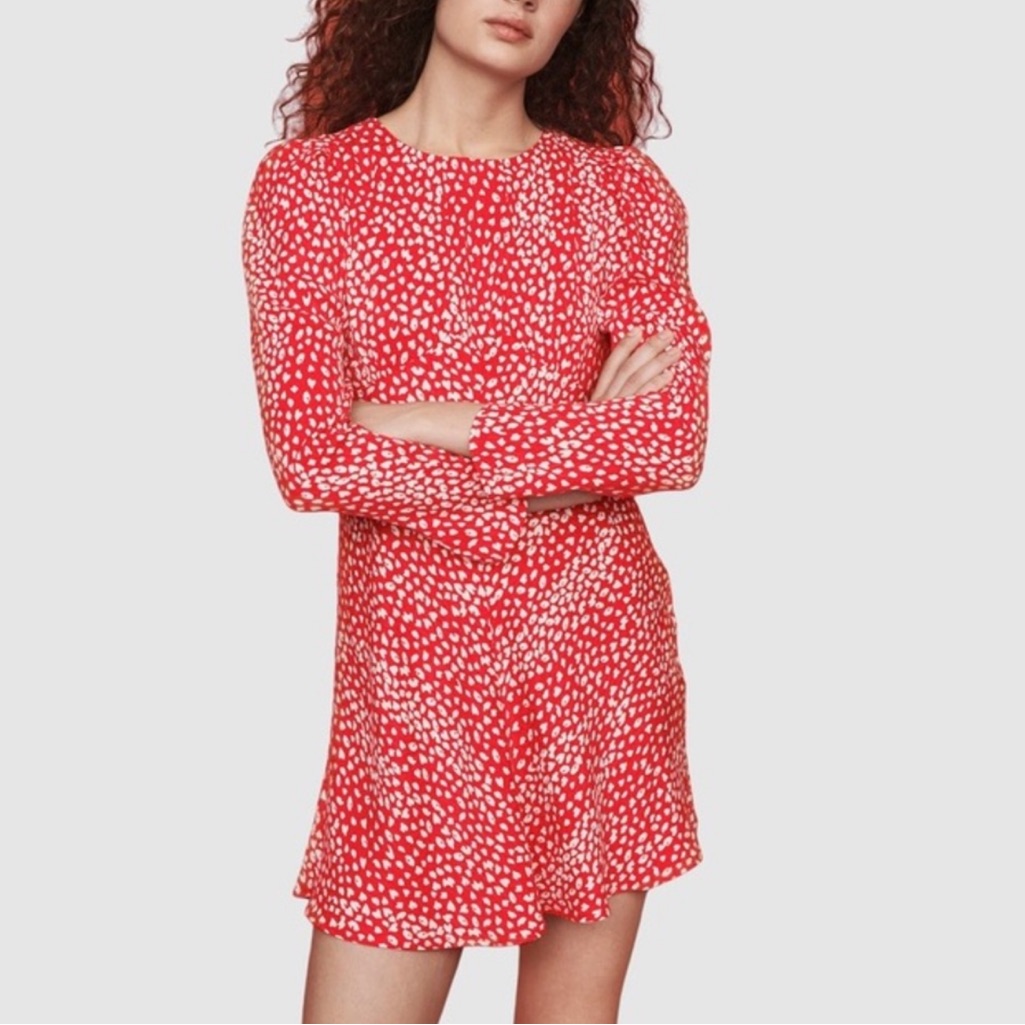 Maje Romie Crepe Dress Size 36 (Us 4) In Red